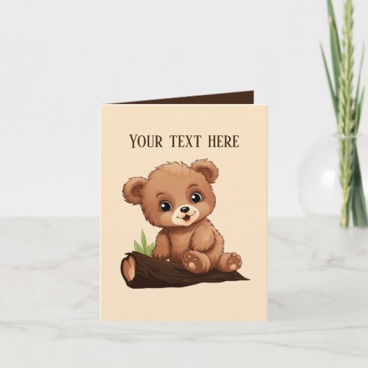Carte Joli bébé ours ajouter du texte n'importe quel but (Devant)