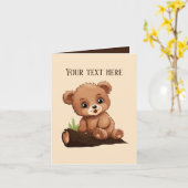 Carte Joli bébé ours ajouter du texte n'importe quel but (Fleur jaune)