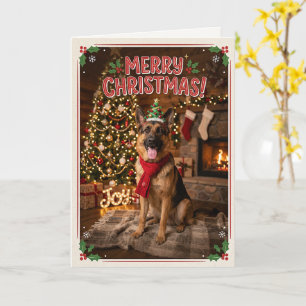 Carte Joli Berger Allemand Noël Amoureux des Chiens