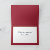 Carte Joli blanc orchidée rouge arrière-plan Joyeux anni (Intérieur)