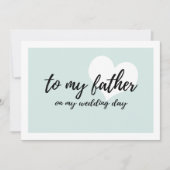 Carte Joli bleu clair "à mon père le jour de mon mariage (Devant)
