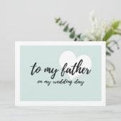 Carte Joli bleu clair "à mon père le jour de mon mariage (Debout devant)