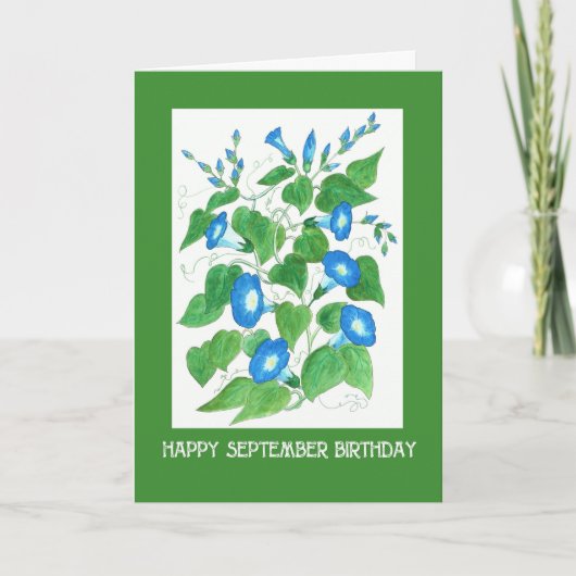 Carte Joli Blue Morning Gloire Septembre Anniversaire (Devant)