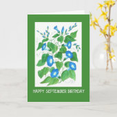 Carte Joli Blue Morning Gloire Septembre Anniversaire (Fleur jaune)
