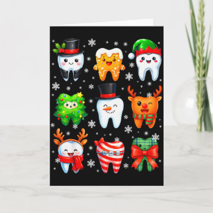 Carte Joli bonhomme de neige dentaire Noël Xmas Hommes F