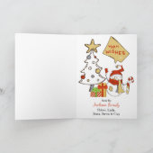 Carte Joli bonhomme de neige Joyeux Noël (Intérieur)