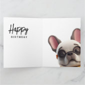 Carte Joli bouledogue français dans une voiture vintage (Intérieur)