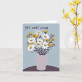 Carte Joli Bouquet Daisy CUSTOM Se Bien Bientôt (Fleur jaune)