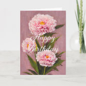 Carte Joli bouquet d'oeillets rose printemps Anniversair (Devant)