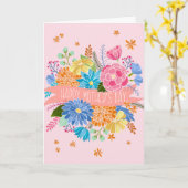 Carte Joli bouquet floral fête des mères Salutation (Fleur jaune)