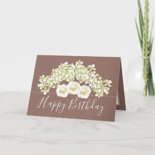 Carte Joli bouquet floral Fleur d'orchidée blanche Anniv