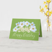 Carte Joli Bouquet Floral Fleur Orchidée Blanche Anniver (Fleur jaune)