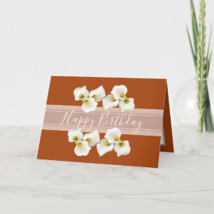 Carte Joli Bouquet Floral Lily Fleur Orange Anniversaire