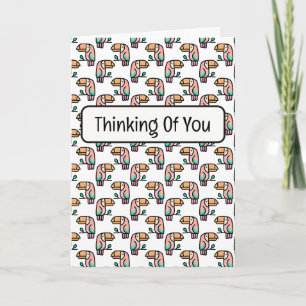 Carte joli cadeau d'animal de toucan tropical mignon pou