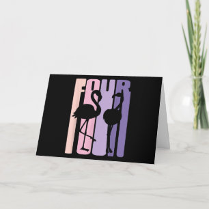 Carte Joli Cadeau d'anniversaire 4 ans Je Flamingo J'ai