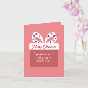 Carte Joli cadeau de Noël de générosité rouge et blanc