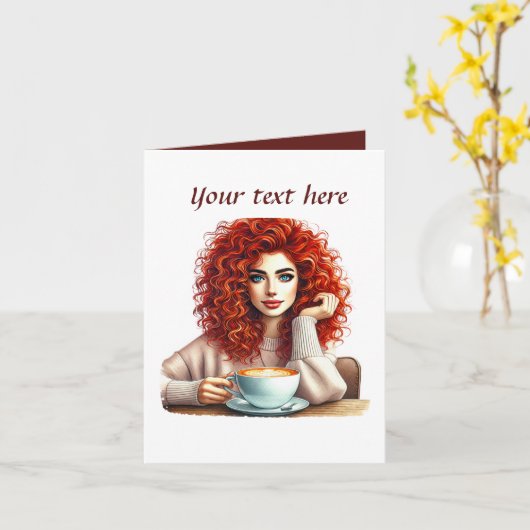 Carte Joli café ajouter un message (Fleur jaune)