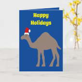 Carte Joli Camel de Noël personnalisé (Fleur jaune)