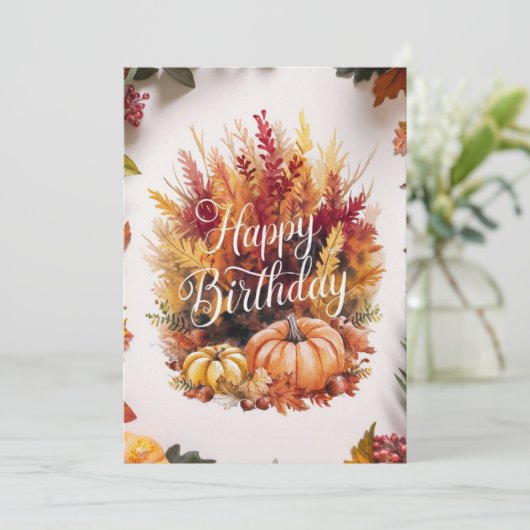 Carte Joli Chaleureux Automne Automne Automne Happy Anni (Debout devant)