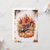 Carte Joli Chaleureux Automne Automne Automne Happy Anni (Devant/Arrière en situation)