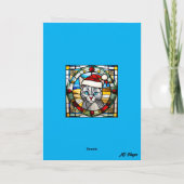 Carte Joli chat bleu russe Noël (Dos)