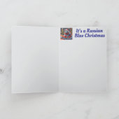Carte Joli chat bleu russe Noël (Intérieur)