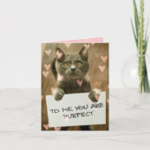 Carte Joli Chat & Cœurs Vous êtes Parfait (Devant)