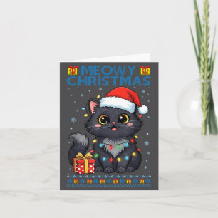 Carte Joli chat de Noël miaulant – T-shirt chaton des fê