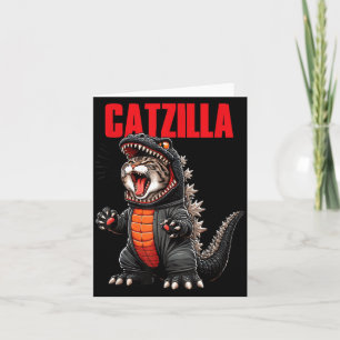 Carte Joli Chat Kitty Catzilla pour Mères de Chat Pères