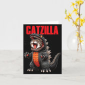 Carte Joli Chat Kitty Catzilla pour Mères de Chat Pères (Fleur jaune)