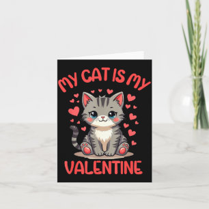 Carte Joli Chat, Mon Chat Est Mon Valentin, Célibataire