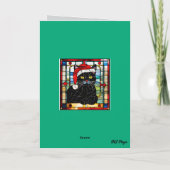 Carte Joli Chat Noir Noël Vacances (Dos)