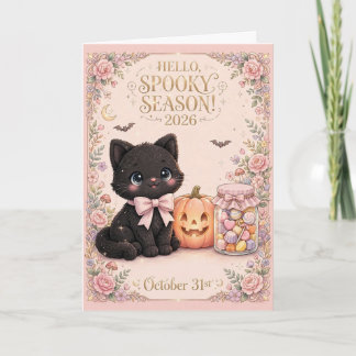 Carte Joli Chat Noir Saison Effrayante 2026 Halloween Sa