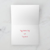 Carte Joli chat rayé avec des cœurs pour la Saint-Valent (Intérieur)