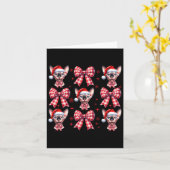 Carte Joli chat Sphynx noeud coquette carreaux rouges No (Fleur jaune)