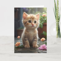 Joli chat tigré orange assis parmi des fleurs blan