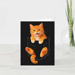 Carte Joli chat tigré orange drôle chat de poche papa ma
