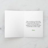 Carte Joli Chat Vert avec Trèfles Fête de la Saint-Patri (Intérieur)