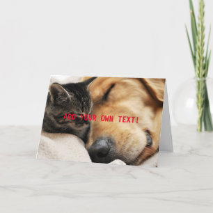 Carte Joli Chaton et Chiot AJOUTEZ VOTRE PROPRE TEXTE