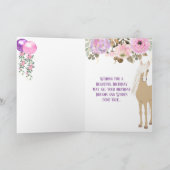 Carte Joli Cheval et Fleurs Pink Périwinkle Anniversaire (Intérieur)