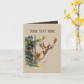 Carte Joli chevreuil de chevreuil ajouter du texte (Fleur jaune)