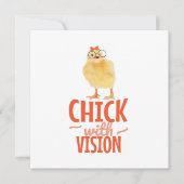 Carte Joli Chick Avec Lunettes - Chick Avec Vision (Devant)