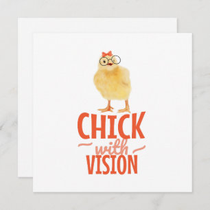 Carte Joli Chick Avec Lunettes - Chick Avec Vision