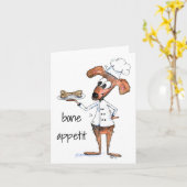 Carte Joli chien chef fantaisiste (Fleur jaune)