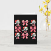 Carte Joli chien dalmatien à carreaux rouges noeud papil (Fleur jaune)