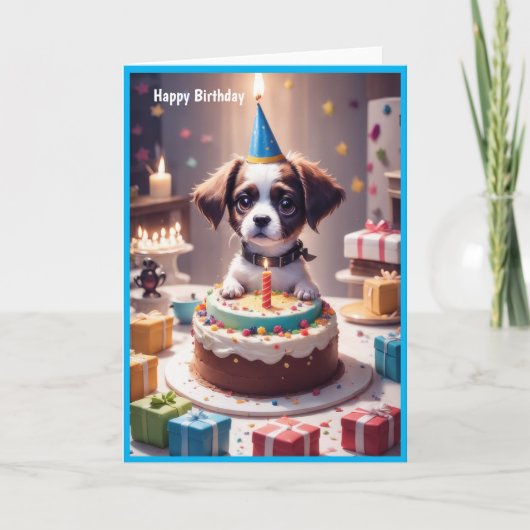 Carte Joli chien d'anniversaire (Devant)
