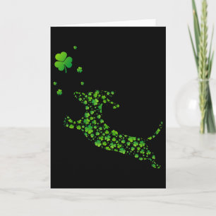 Carte Joli chien teckel avec trèfle irlandais St Patrick
