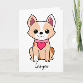 Carte Joli chiot de la Saint-Valentin (Devant)