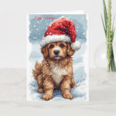 Carte Joli chiot de Noël (Devant)