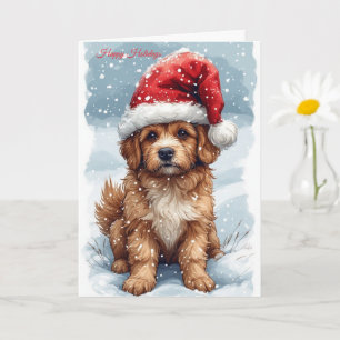 Carte Joli chiot de Noël